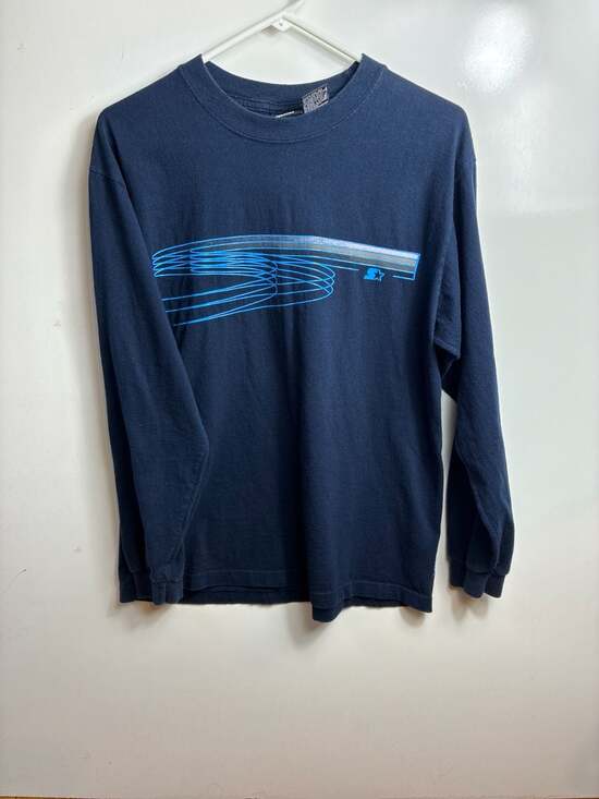 STARTER Other - Vintage Starter Cyber Y2K‎ Navy Blue Long Sleeve Graphic T-Shirt